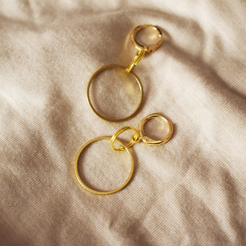Interconnected Hoop Earrings, Minimalist Circle Earrings, Geometric Statement Jewellery | by lovedbynlanla